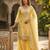 yellow silk blend kurta set 