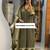 olive green cotton anarkali set 