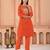 ORANGE kurta set with PRINTED motif