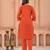 ORANGE kurta set with PRINTED motif