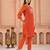 ORANGE kurta set with PRINTED motif