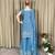 pastel blue embroidered suit set 