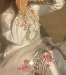 luxe pearl white satin patiala suit set 