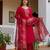 dark rani pink festive kurta set