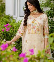 beige festive kurta  set