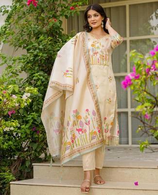 beige festive kurta  set 1