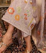 light lavender silk blend kurta set