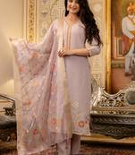 light lavender silk blend kurta set