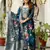 blue floral printed kurta set