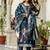 blue floral printed kurta set