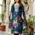 blue floral printed kurta set
