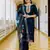 dark blue silk blend kurta set