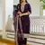 purple silk blend embroidered kurta set
