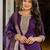 purple silk blend embroidered kurta set