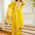 yellow embroidered kurta set