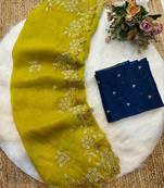 Light lavender Color Embroidery& Moti Work Scalloped Cut work Border Silk Saree