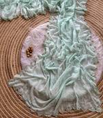 Light Sky Blue Color Viscos Thread Work Border Georgette Silk Saree