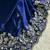 Blue Color Embroidery work Velvet Saree