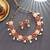Rani & peach color meenakari necklace set