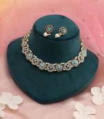 Firozi & blue color meenakari necklace set