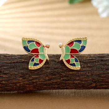 Multi color meenakari earrings 1