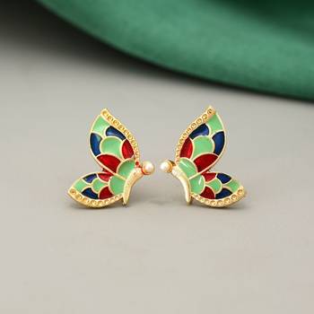 Multi color meenakari earrings 2