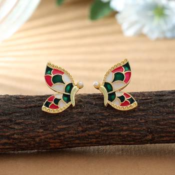 Multi color meenakari earrings 1