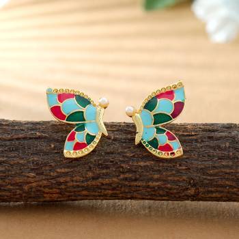 Multi color meenakari earrings 1