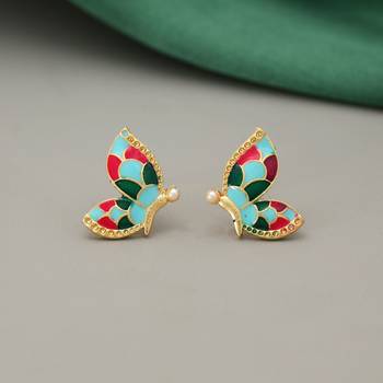 Multi color meenakari earrings 2