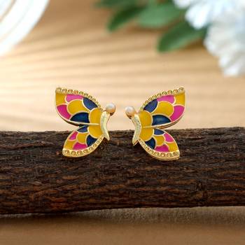 Multi color meenakari earrings 1