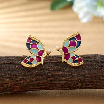 Multi color meenakari earrings 1