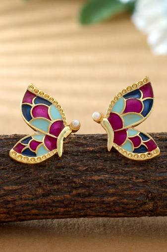 Multi color meenakari earrings