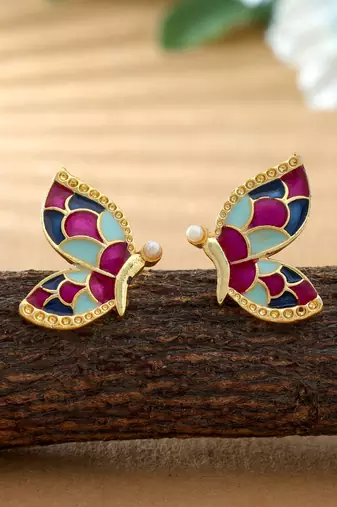 Multi color meenakari earrings