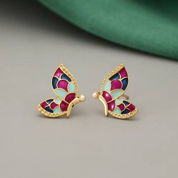 Multi color meenakari earrings 2