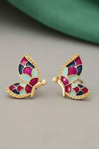 Multi color meenakari earrings