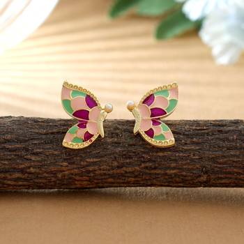 Multi color meenakari earrings 1