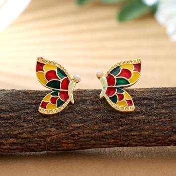 Multi color meenakari earrings 1
