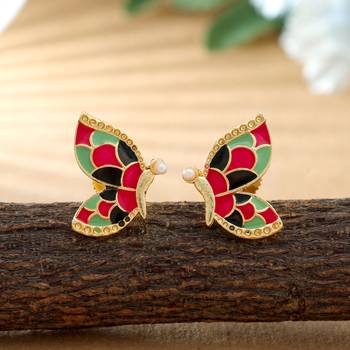Multi color meenakari earrings 1