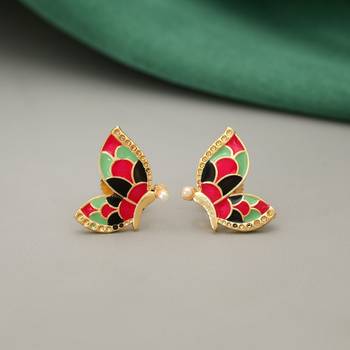 Multi color meenakari earrings 2