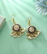 Grey color meenakari earrings