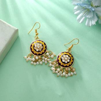 Multi color meenakari earrings 1