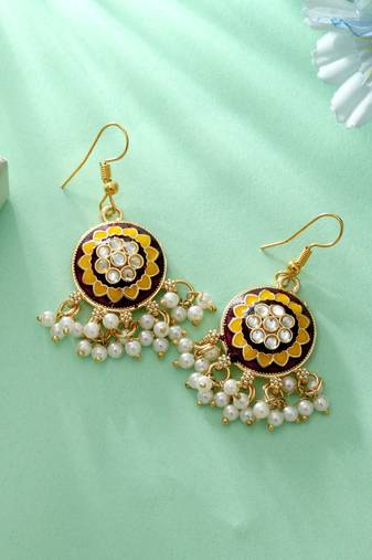 Multi color meenakari earrings