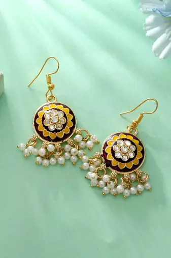 Multi color meenakari earrings
