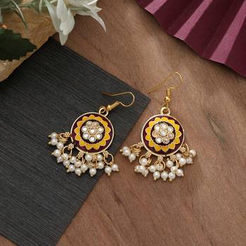 Multi color meenakari earrings 2