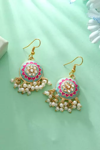 Multi  color meenakari earrings