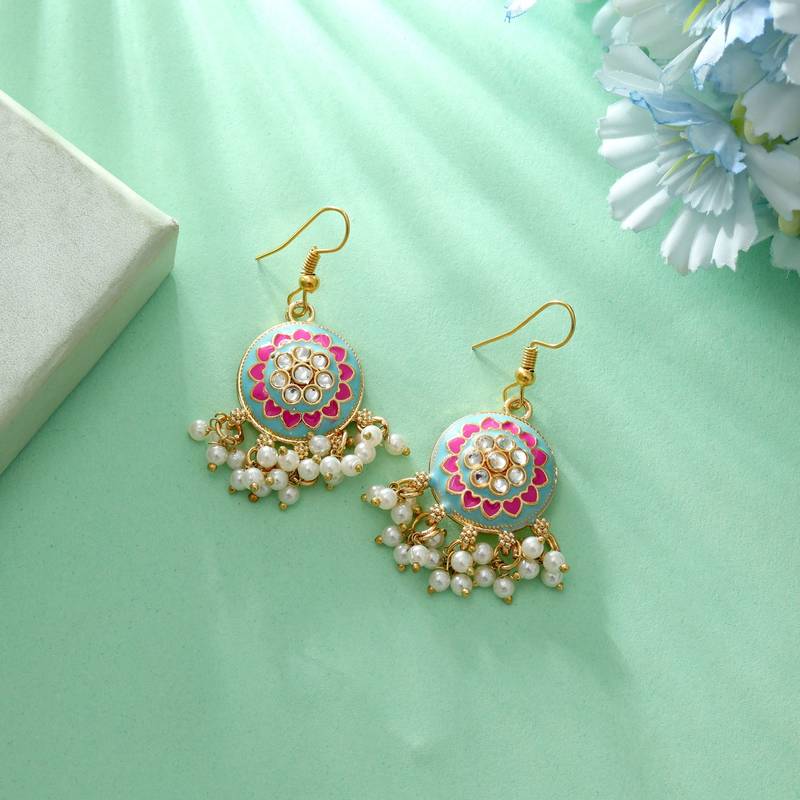 Multi  color meenakari earrings
