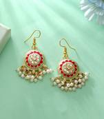 Multi green color meenakari earrings