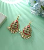 Pista green color meenakari earrings