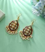 Maroon color meenakari earrings