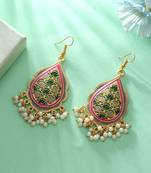 Grey color meenakari earrings